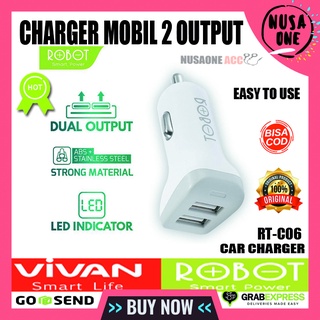 Jual Robot Rt C Car Charger Double Usb Original Dual Ports Charger