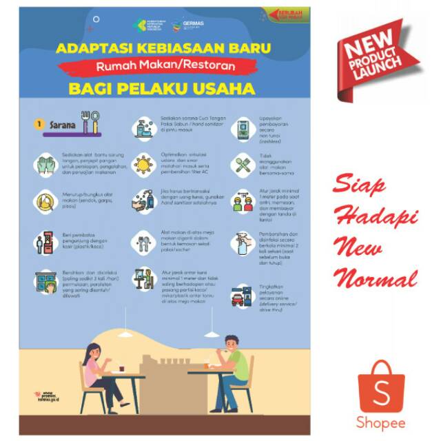 Jual Poster Adaptasi Kebiasaan Baru Bagi Pelaku Usaha Shopee Indonesia