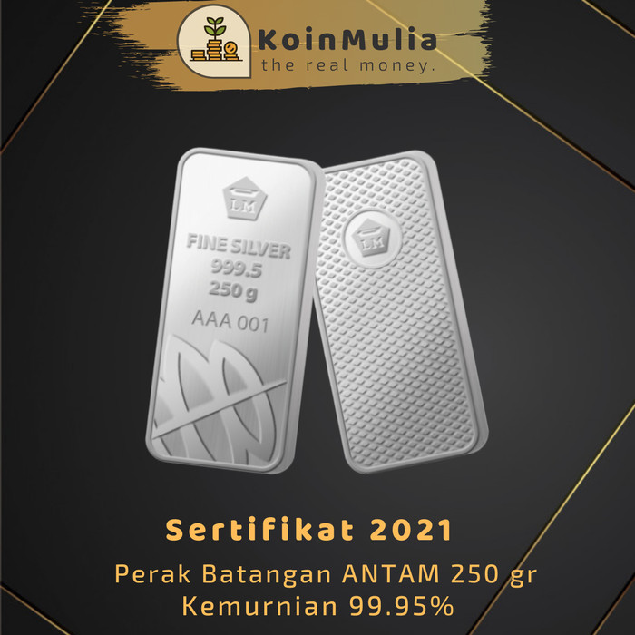 Jual Perak Murni Antam 250 Gr 99 9 Perak Batangan Sertifikat Asli