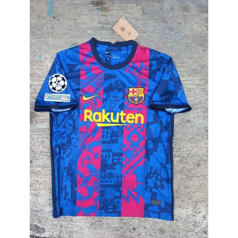 Jual Jersey Bola Barcelona Rd Ucl Foundation Full Patch Ucl Terbaru