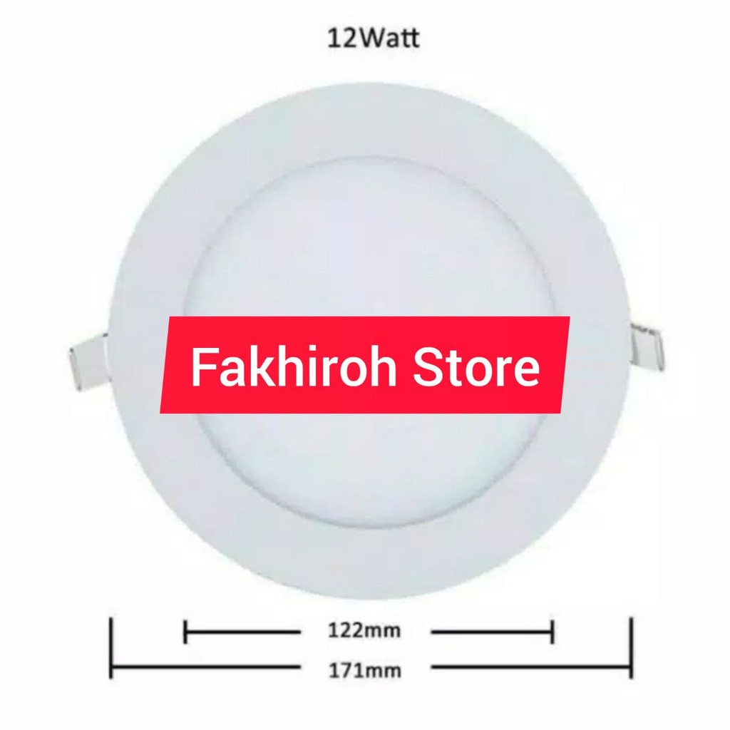 Jual LAMPU DOWNLIGHT LED PANEL 12 WATT BULAT PUTIH BUNDAR ROUND INBOW