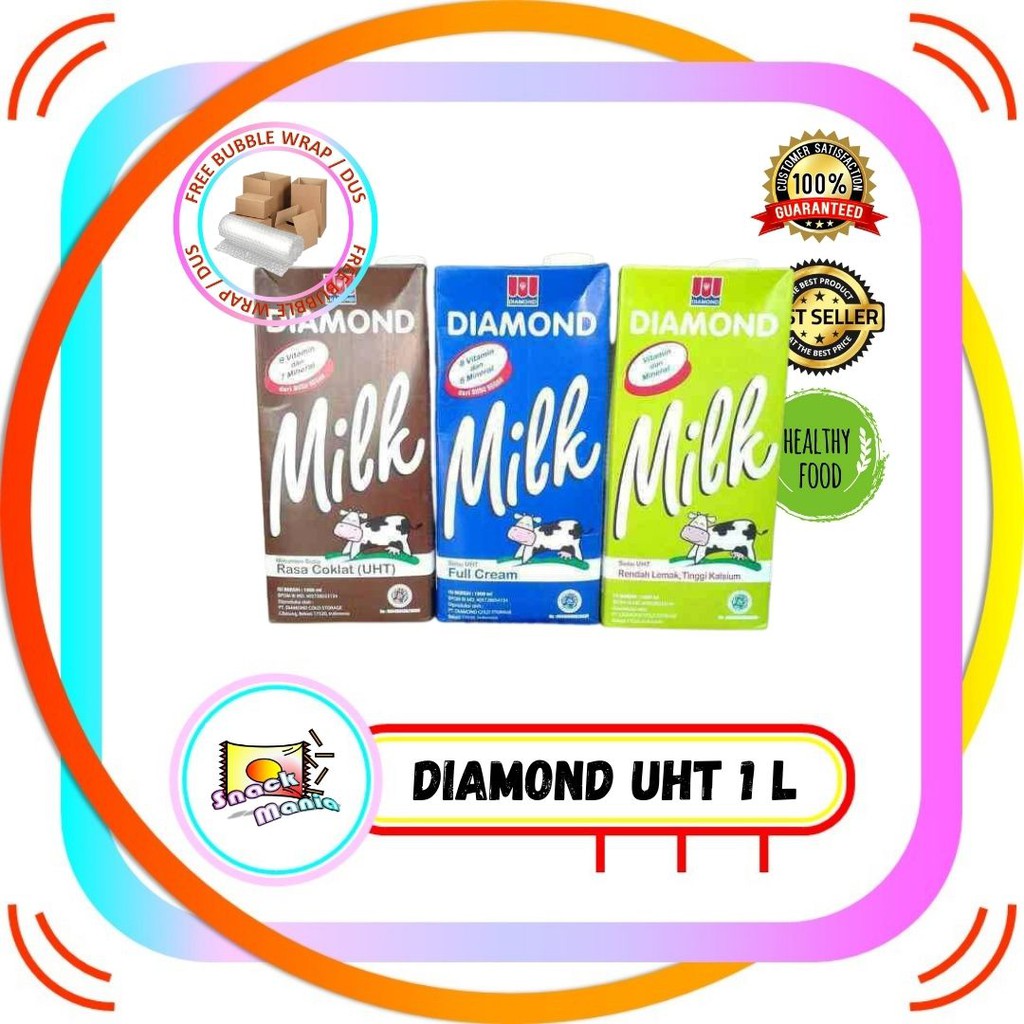 Jual Susu Diamond Susu UHT Coklat Full Cream Low Fat 1000 Ml Shopee