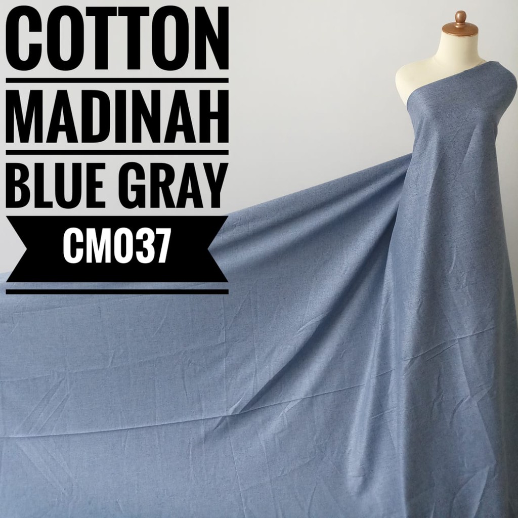 Jual LAST STOCK Kain Meteran Cotton Madinah Blue Gray CM037 0 5M