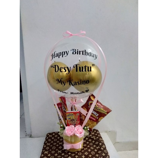 Jual Balon Buket Snack Dan Bunga Hampers Bloom Box Kado Ulang Tahun