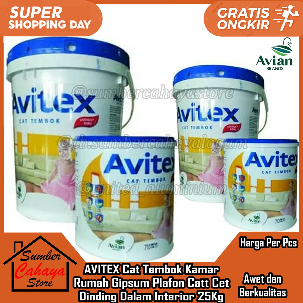 Jual Cat Avitex Kg Catt Tembok Plafon Gypsum Cet Kamar Rumah Plapon