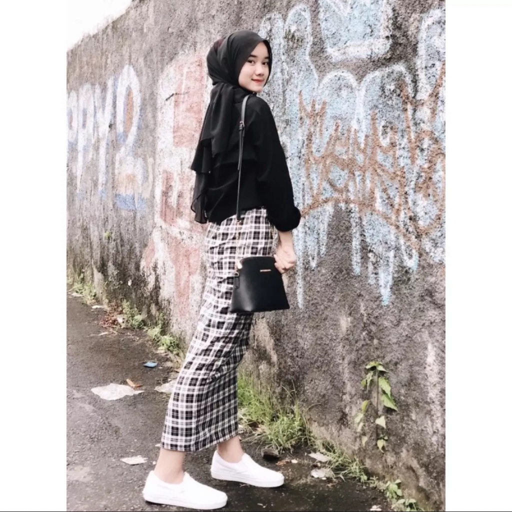 Jual Rok Span Tartan Korean Style Rok Span Kotak Kotak Panjang