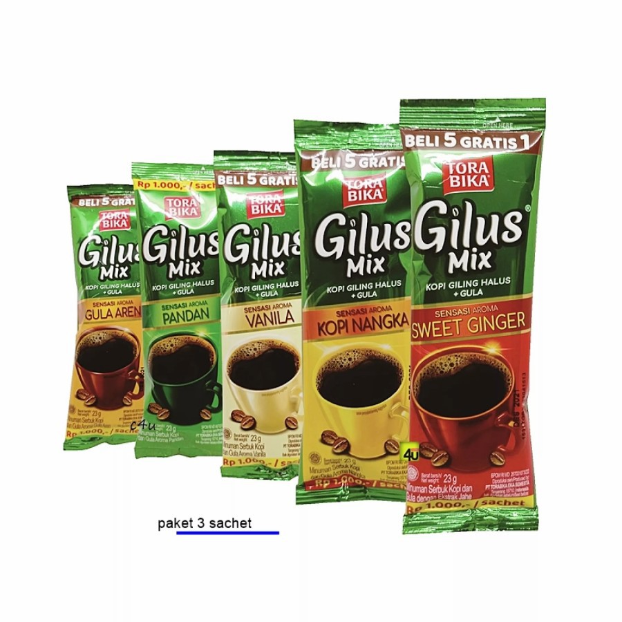 Jual Torabika GILUS MIX 23g PER RENCENG ISI 10 SACHET RASA GULA AREN