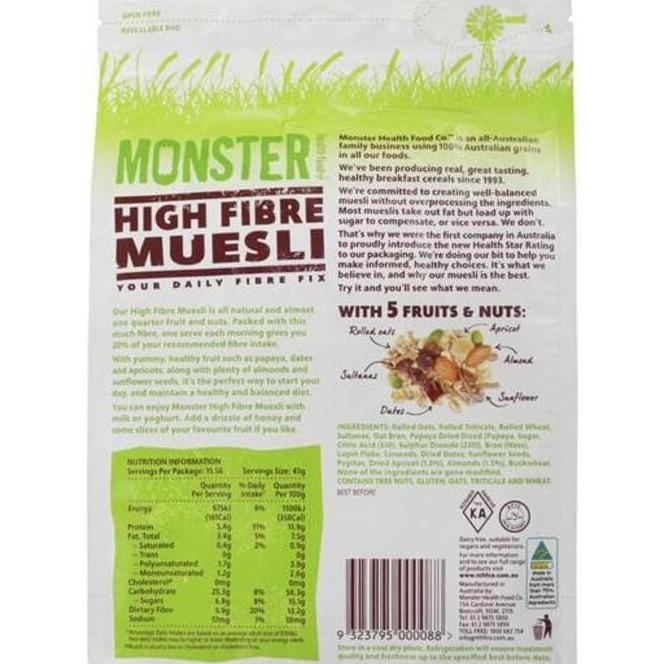 Jual W Fit Muesli Monster High Fibre Gram Shopee Indonesia