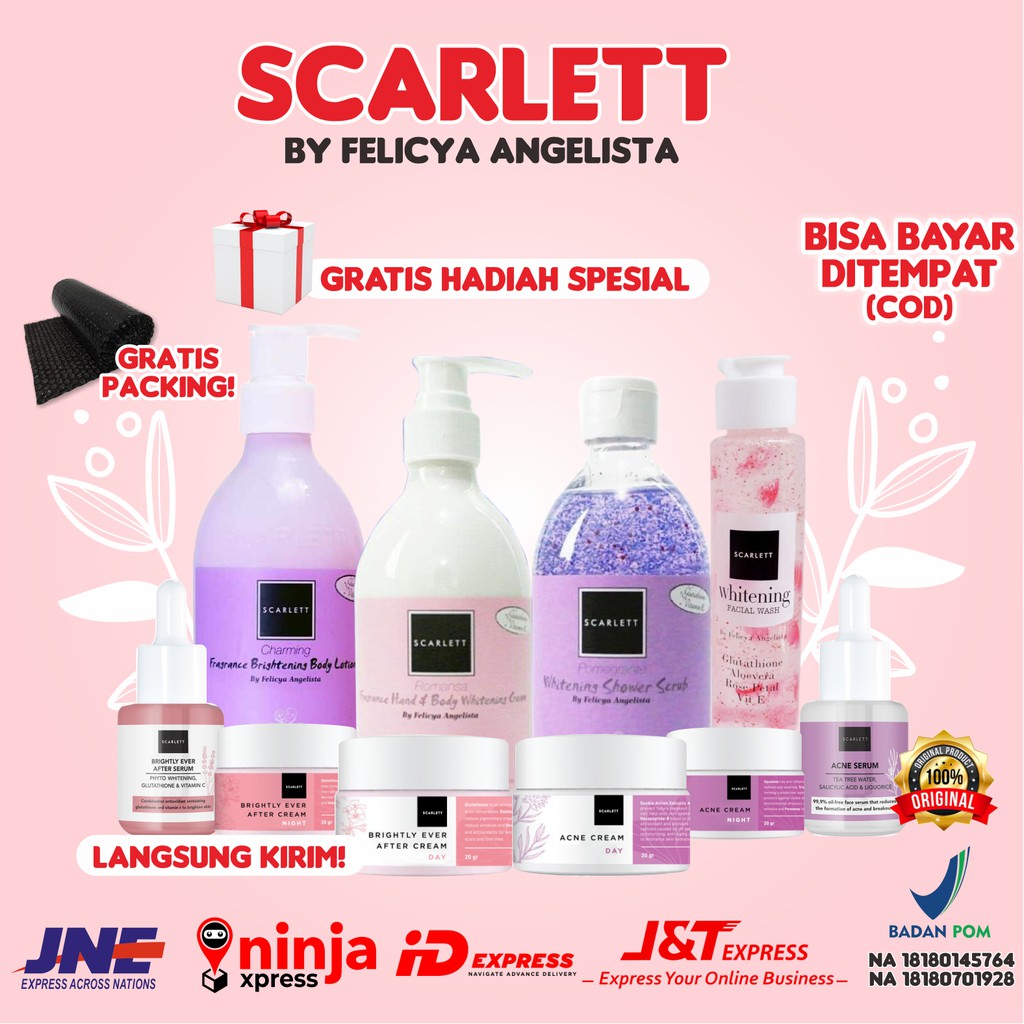 Scarlett Whitening Serum Ready Paket Series Scarlet Cream Original