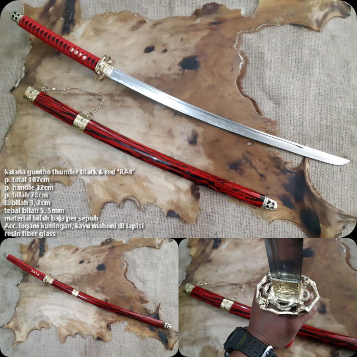 Jual KATANA SAMURAI PEDANG JEPANG ASLI SHIN GUNTO THUNDER BAJA PER