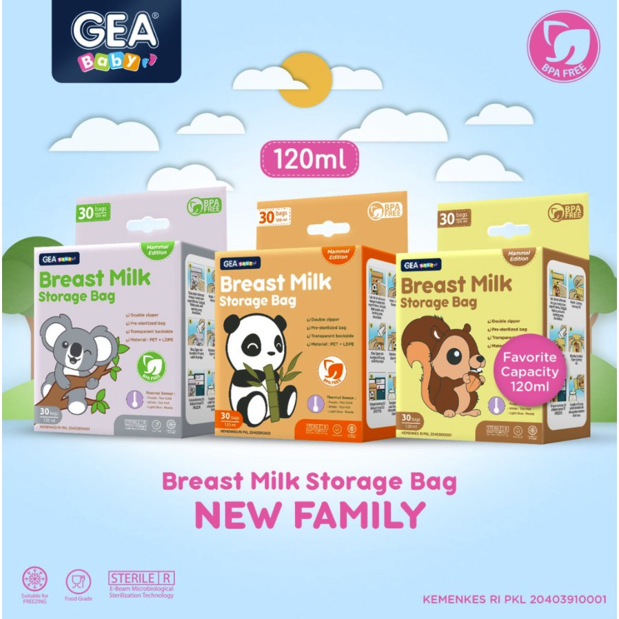 GEA BABY Kantong Asi 120ml Safari Mammal Edition GEABABY Shopee