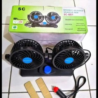 Jual Kipas Angin Mobil Double Blower Portable Vehicle Fan 360 12v