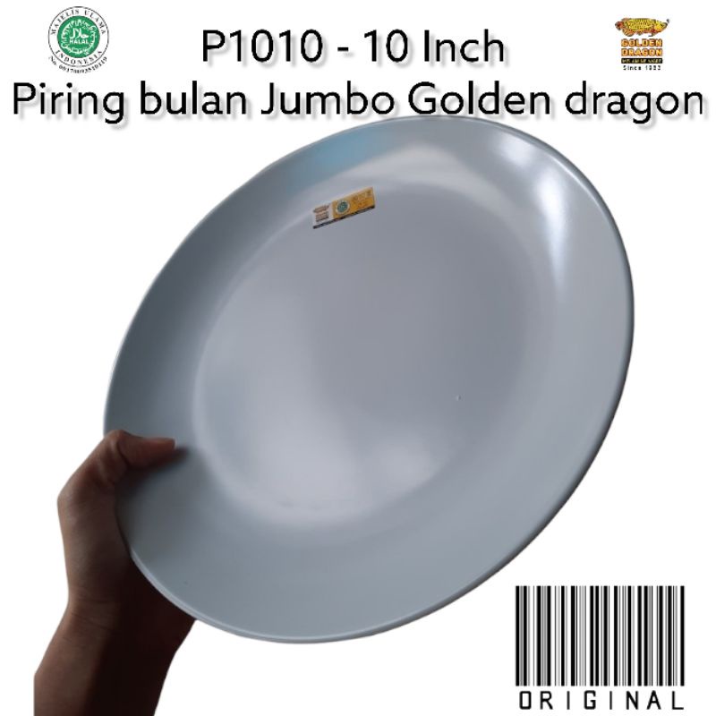 Jual Grosir Dan Ecer P1010 Piring Bulan Jumbo 10 Inch Golden Dragon