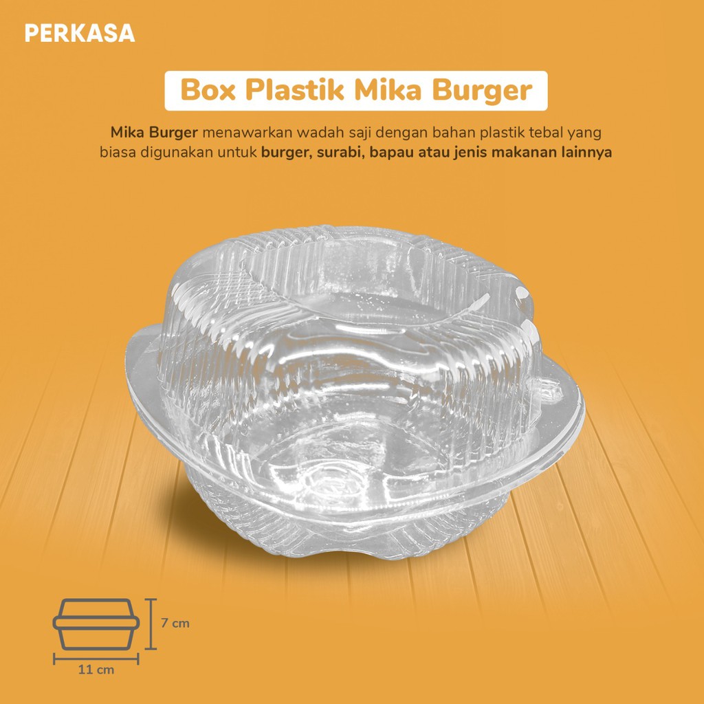 Jual Isi Mika Hamburger Box Plastik Mika Burger Box Bento Mika