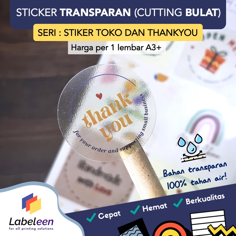 Jual Cetak Sticker Transparan Custom Cutting Bulat Harga Per A Tanpa