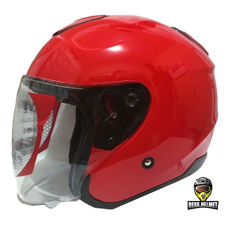 Jual Helm KYT KYOTO R Solid Fire Red Metalic Merah Glossy Original