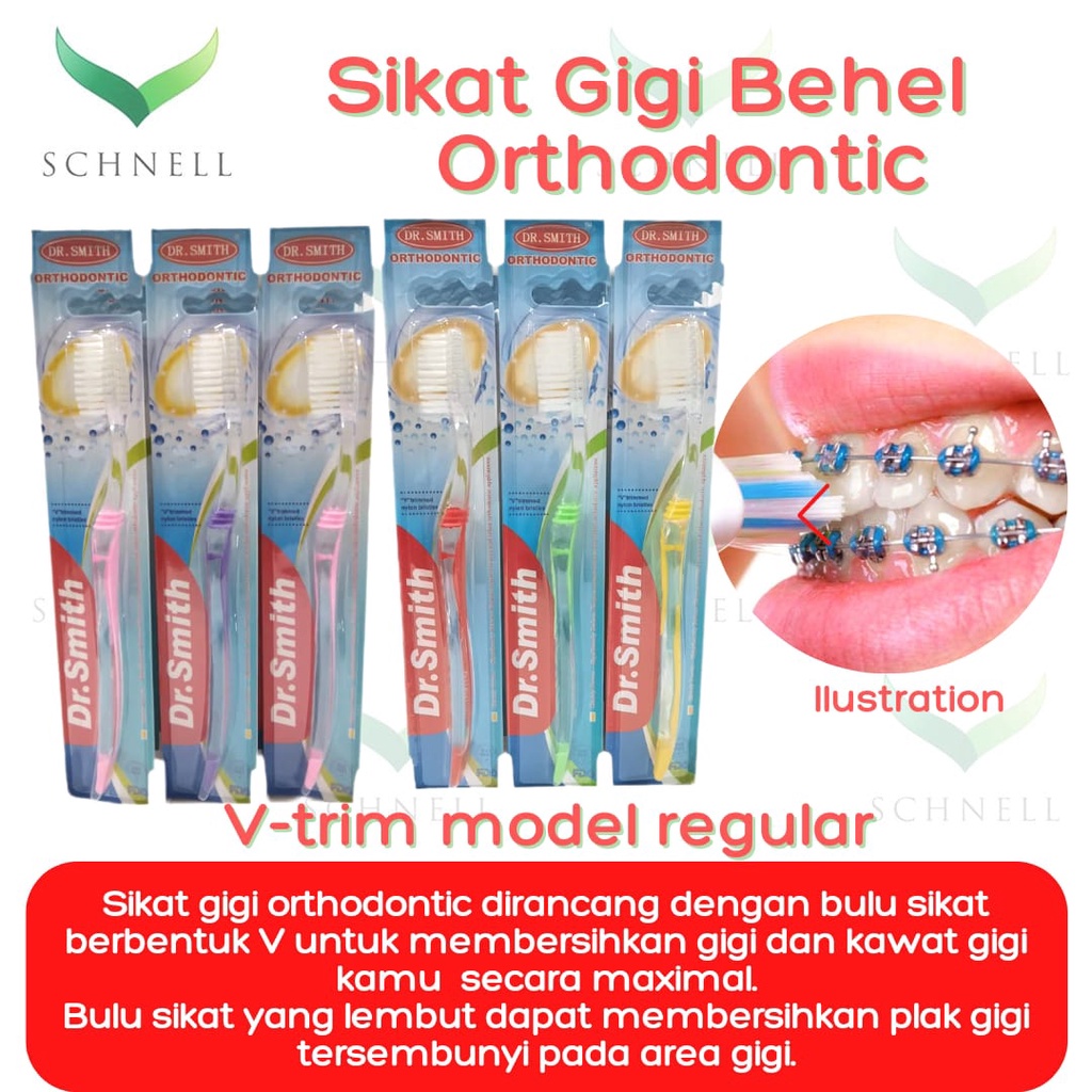 Jual Sikat Gigi Behel Ortho V Trim Tooth Brush Dr Smith L