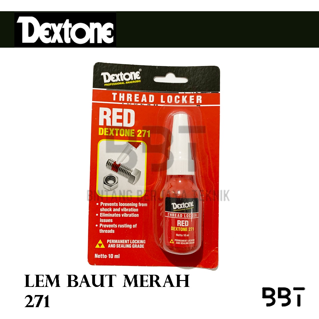 Jual Dextone 271 Thread Locker RED Lem Baut Dextone MERAH Lem