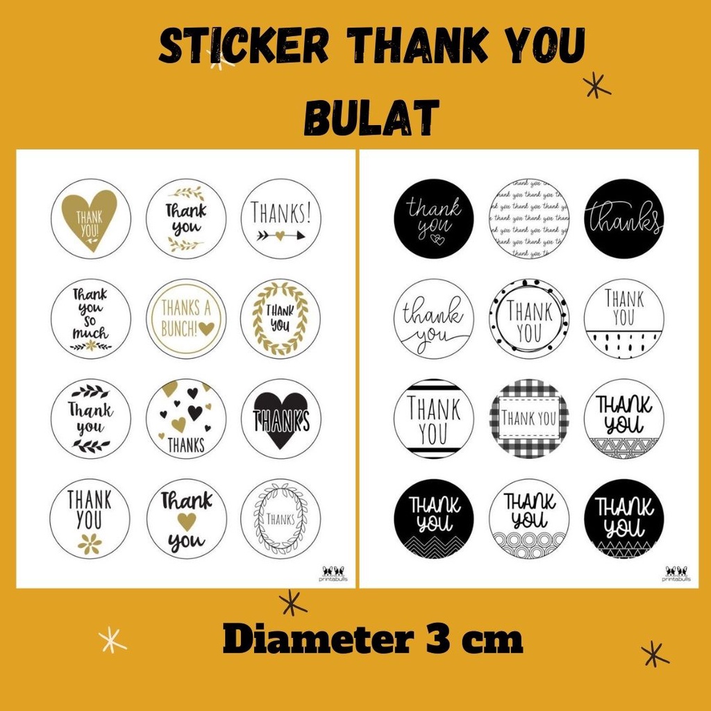 Jual Sticker Thank You Olshop Bulat Murah Segel Box Segel Thank You