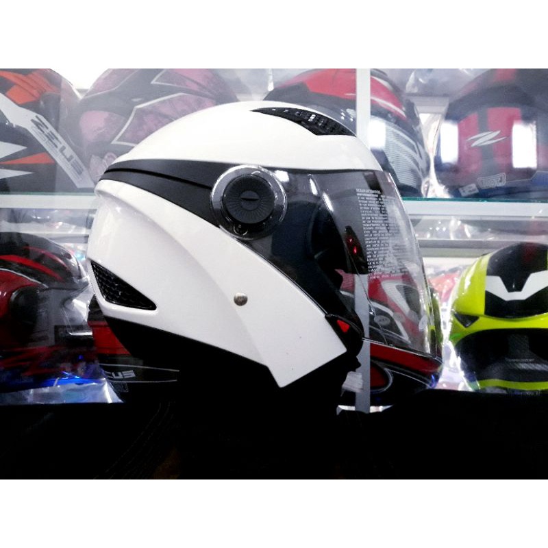 ZEUS HELM ZS 610 SOLID WHITE ZEUS 610 ORIGINAL DOUBLE VISOR