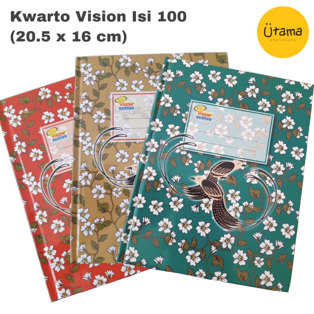 Jual Buku Kwarto Vision Isi 100 Lembar Hard Cover 20 5 X 16cm Buku