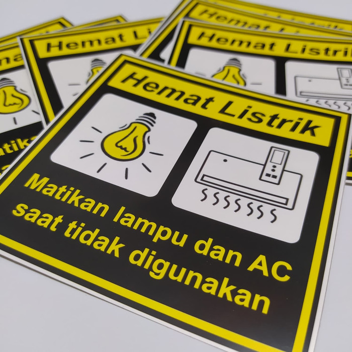 Jual Sign Label Safety Hemat Listrik Matikan Lampu Elegan Shopee