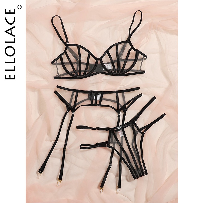 Jual Ellolace Sexy Lingerie Exotic Costumes Push Up Set Woman Pieces