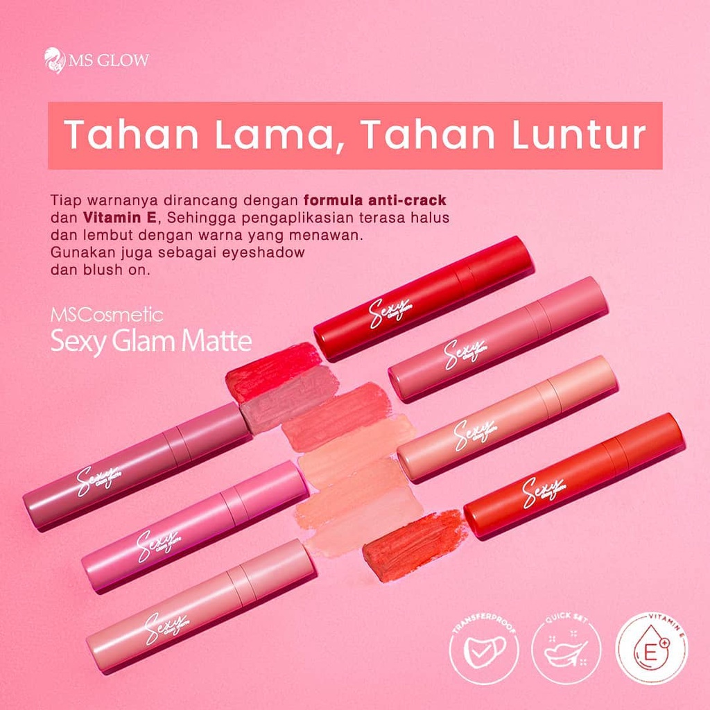 Jual MS GLOW Sexy Glam Matte LIPSTICK MS GLOW 100 ORIGINAL Shopee