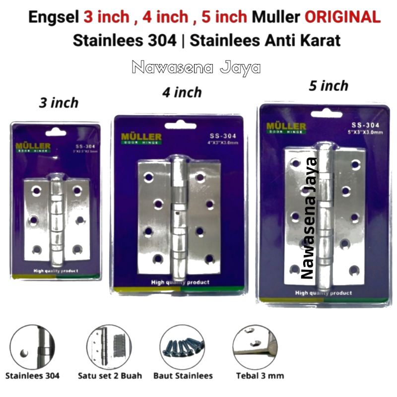 Jual Engsel Muller 3 4 5 Pintu Jendela Engsel Muller Stainless 304