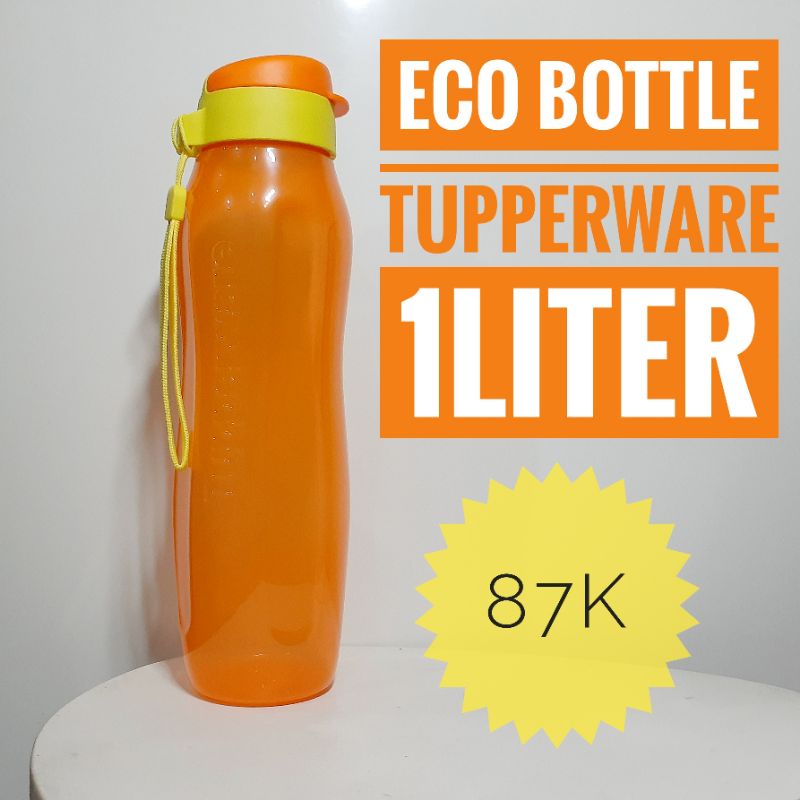 Jual Eco Bottle 1liter Tupperware Orange Shopee Indonesia