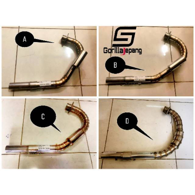 Leher Knalpot Full Cacing Racing Power Boom Tengah Samping Gl Megapro