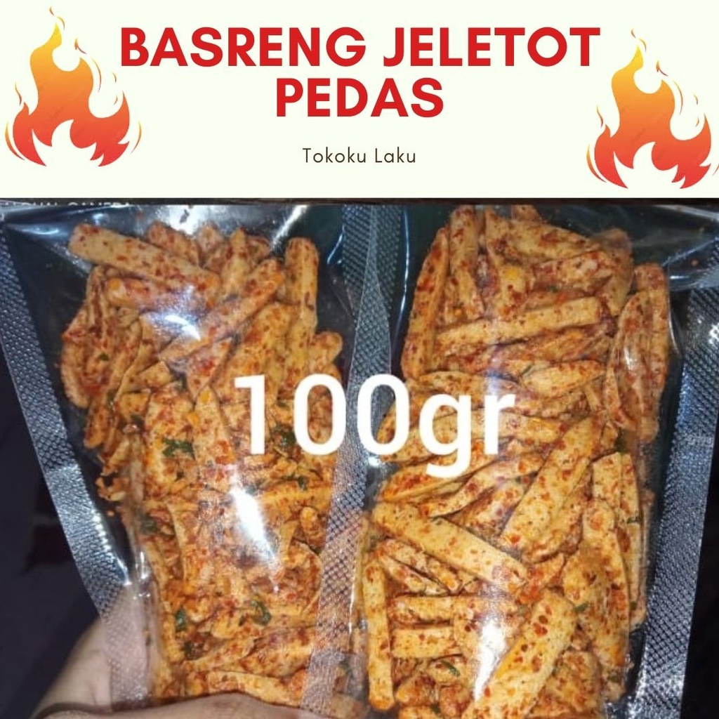 Jual Basreng Jeletot Daun Jeruk Baso Goreng Kering Cemilan Pedas Stik