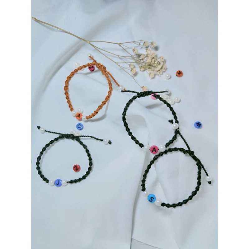 GELANG BRACELET COUPLE SAHABAT AESTHETIC INISIAL ADJUSTABLE Shopee