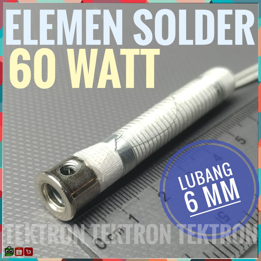 Jual Elemen Solder 60Watt 220VAC Pemanas Timah Element Nikelin 60W 6mm