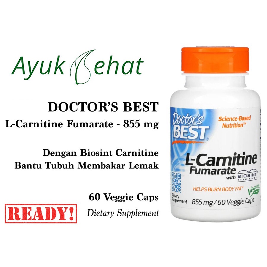 Jual Doctor Best L Carnitine Fumarate 855mg 60cap Bantu Tubuh Bakar