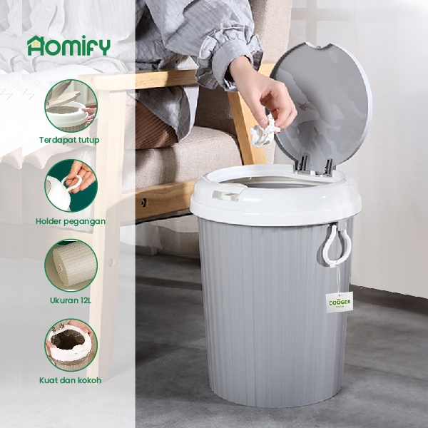 Jual Homify Tempat Sampah Bulat Ukuran Liter Dengan Tutup Tong