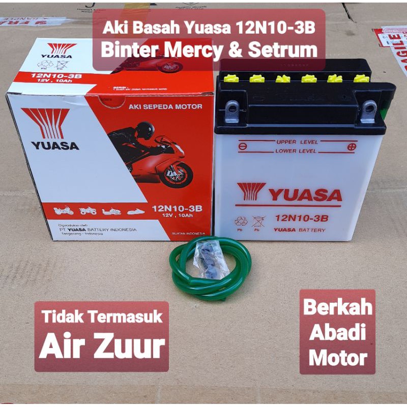 Jual Aki Basah Binter Mersi Asli Yuasa 12N10 3B 12V10Ah Accu Motor