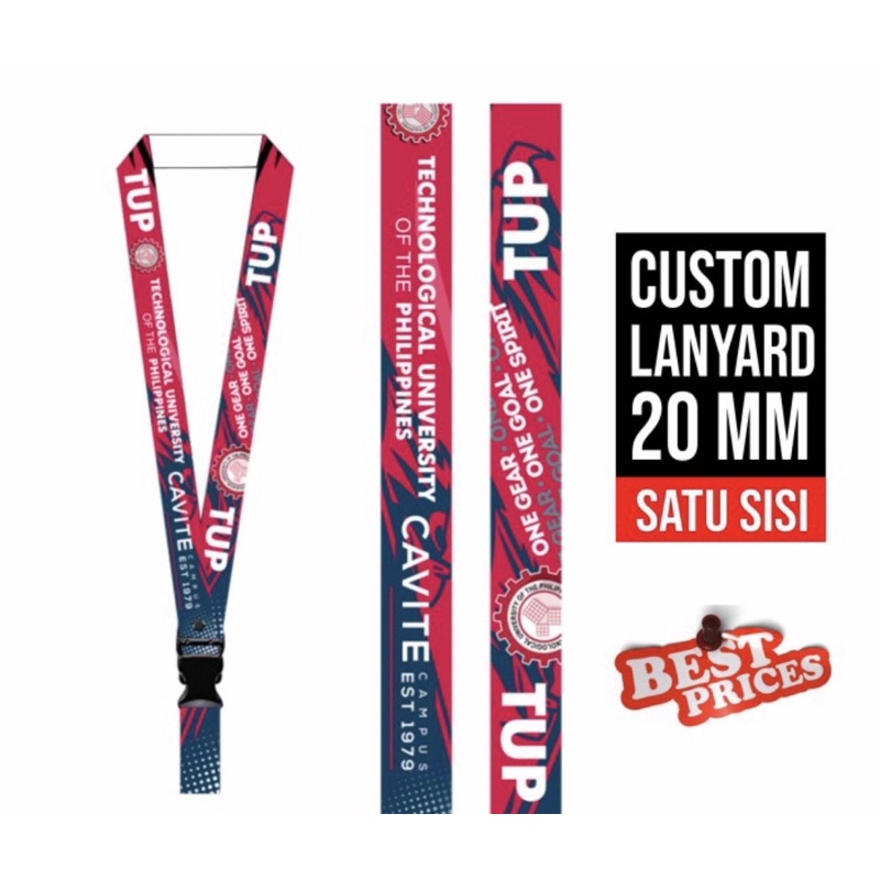 Jual LANYARD CUSTOM DIGITAL PRINT 1 Sisi Tali Gantungan Tali ID