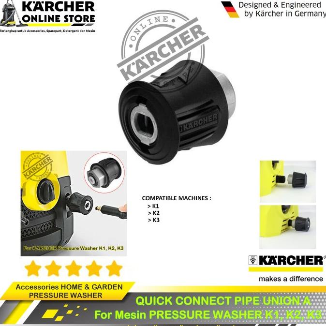 Jual NEW KARCHER FITTING QUICK CONNECT PIPE UNION A For Mesin K1