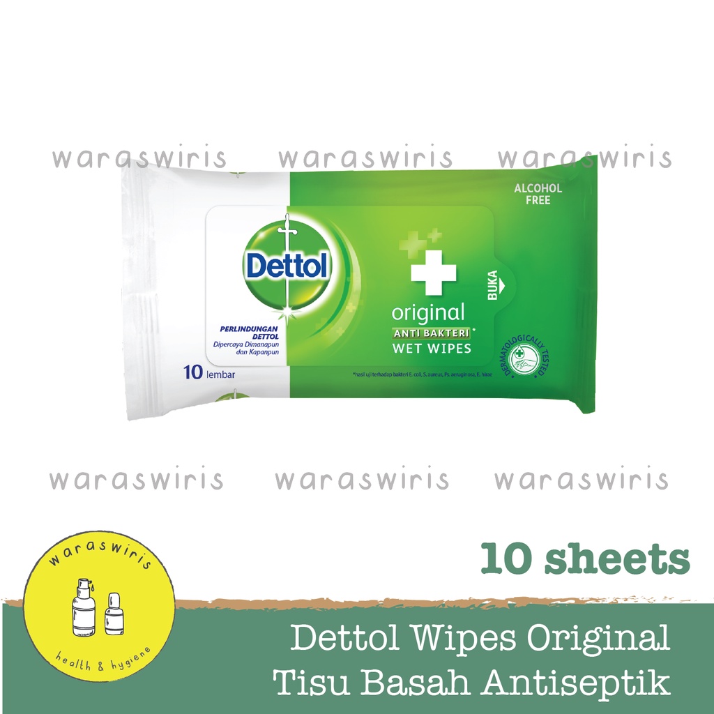 Jual Dettol Wet Wipes 10 Lembar Tisu Basah Antiseptik Original