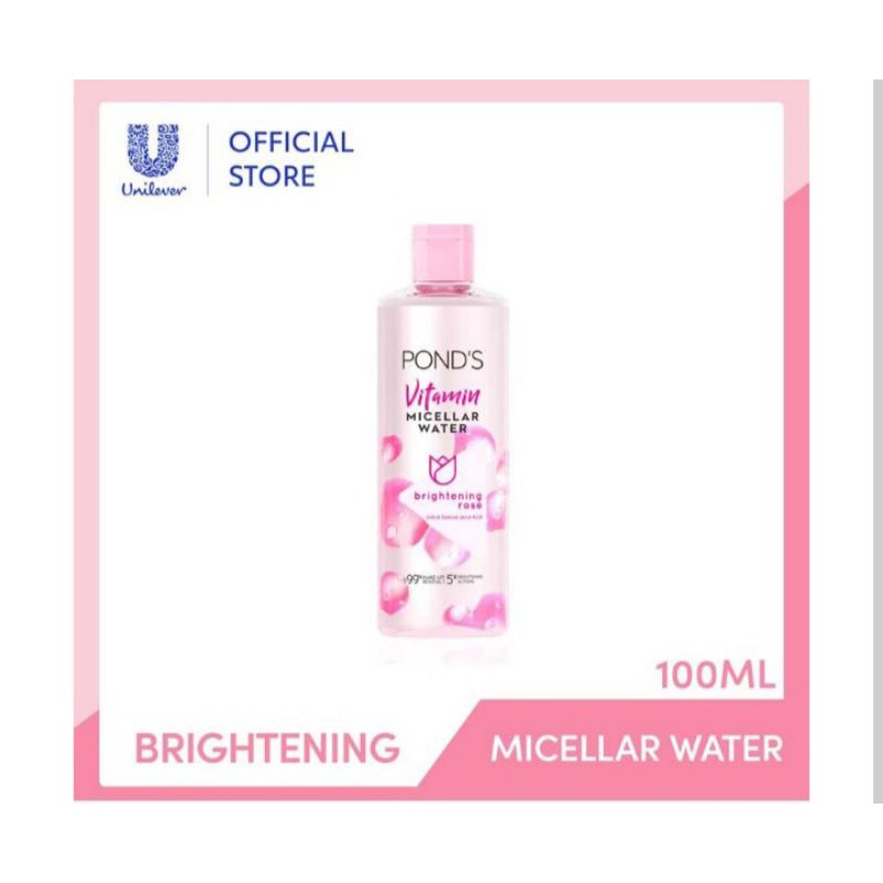 Jual PONDS VITAMIN MICELLAR WATER BRIGHTENING ROSE 100ML Shopee Indonesia