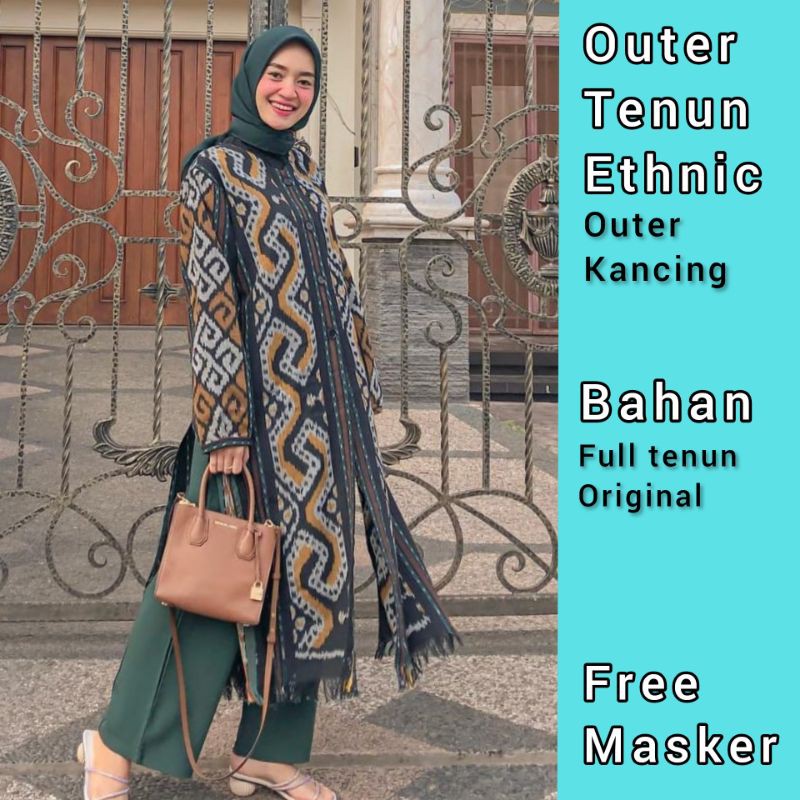 Jual Outer Etnik Longcardi Etnik Kardigan Tenun Etnik Outer Tenun Dress