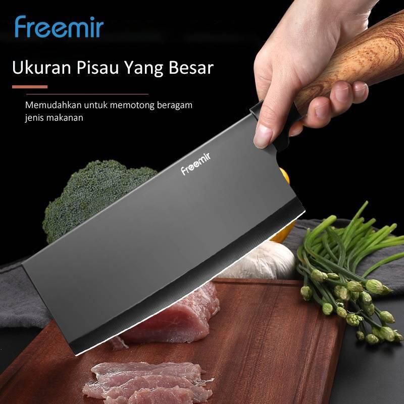 Jual Freemir Knife Pcs Set Wood Grain Handle In Blackkenapa