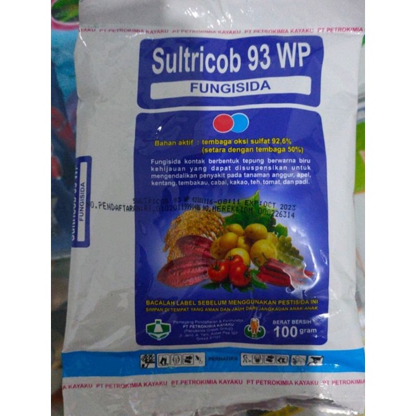 Jual SULTRICOP 93 WP FUNGISIDA KEMASAN 100GR Shopee Indonesia