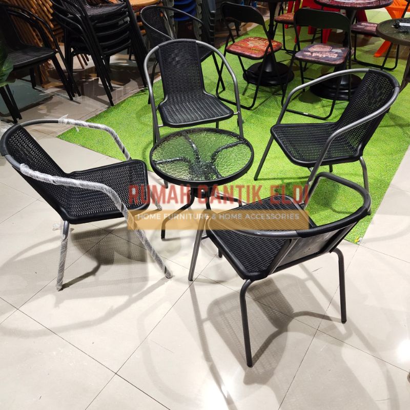 Jual KURSI MEJA TERAS 4 Kursi 1 Meja TAMAN TAMU CAFE MAKAN