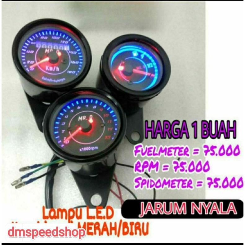 Jual Speedometer Rpm Amper Bensin Bulat Hitam Spidometer Spido Shopee