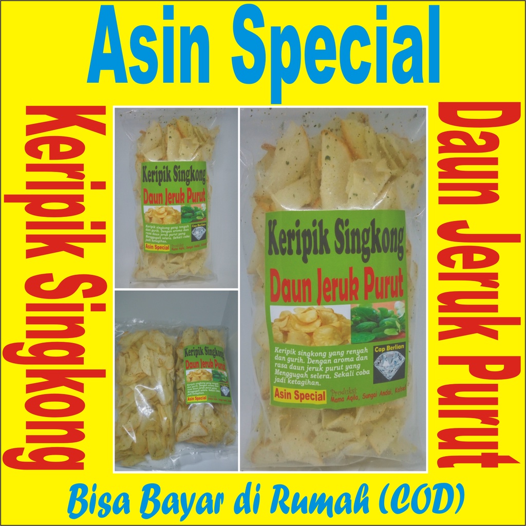 Jual Asin Spesial Keripik Singkong Daun Jeruk Purut Keripik