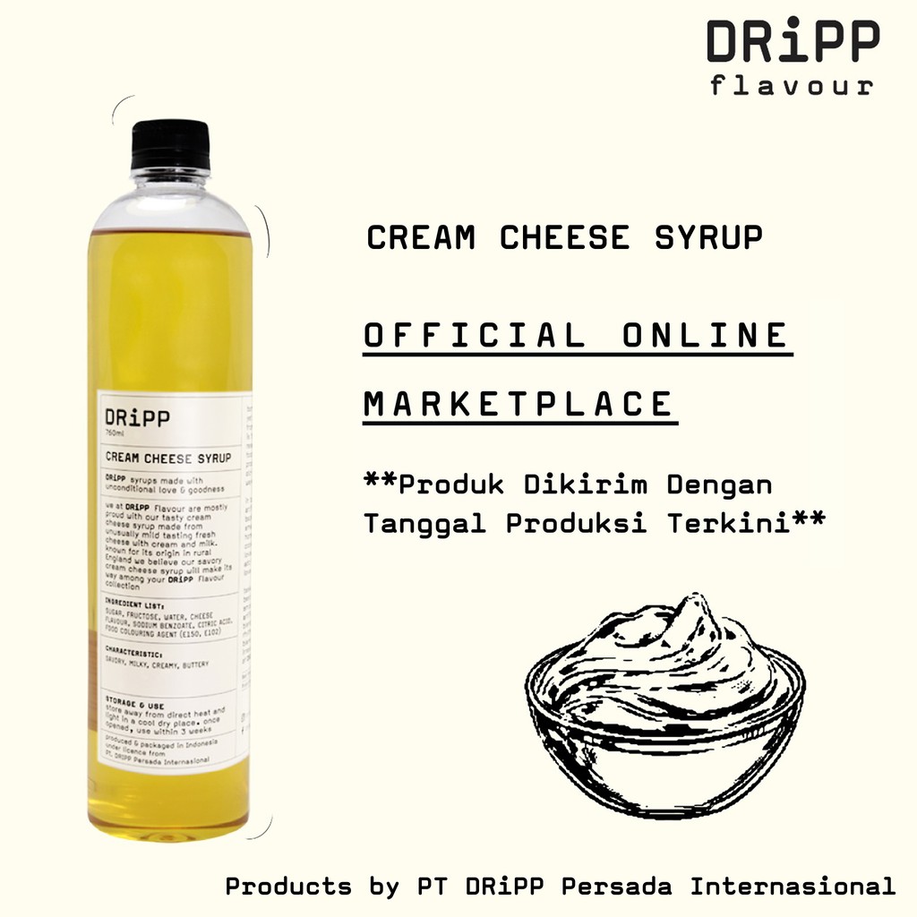 Dripp Cream Cheese Syrup Sirup Rasa Krim Keju Buat Heavy Cream