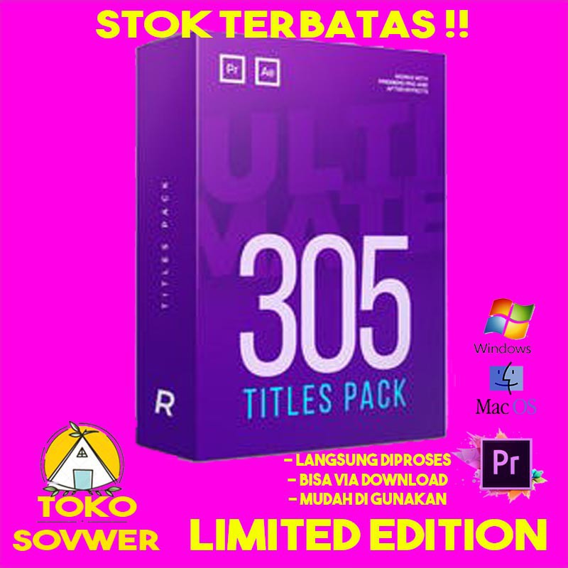 Jual 305 Titles Pack For Premiere Pro Windows Mac GARANSI KUALITAS