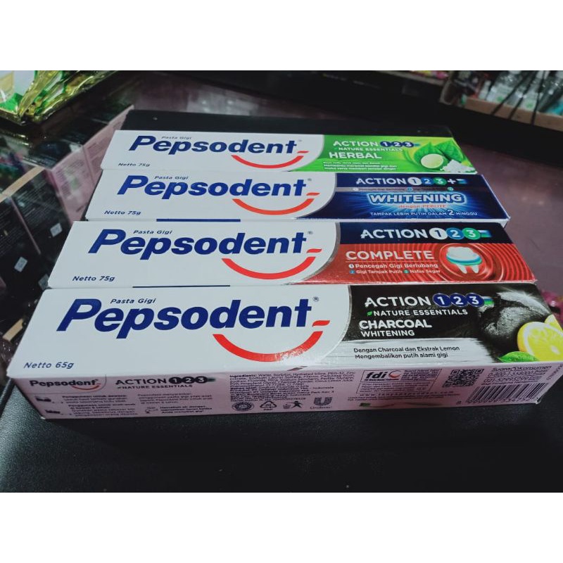 Jual Pepsodent Action 123 Charcoal Complete Whitening Herbal Pasta Gigi